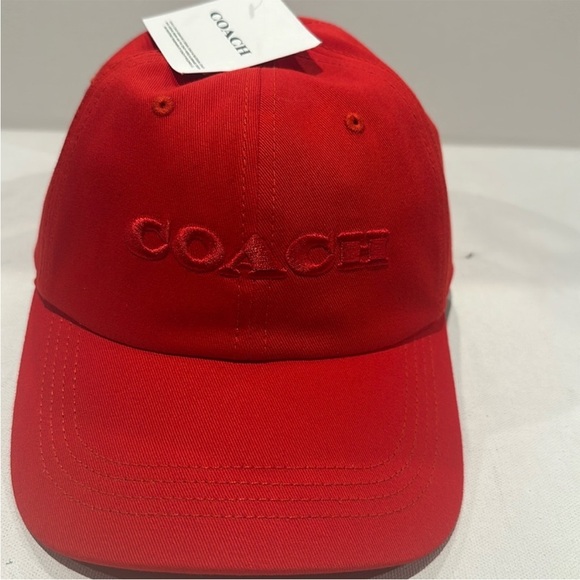 Coach Accessories - NWT Coach Red Cap with Coach Insignia on Front and adjustable back.